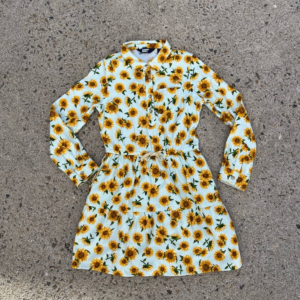 🌻Sunflower🌻 Lands End Sunflower Henley Dress